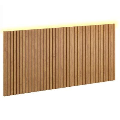 Painel Decorativo Ripado 230x109x49 Cm Freijó Com Led - Matic