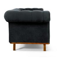 Sofá 3 Lugares Império 210 Cm Veludo Cinza C-317 - 3