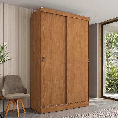 Guarda Roupa Casal R588-CN 2 Portas de Correr 2 Gavetas MDP Texturizado Canela Kappesberg