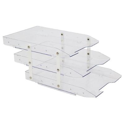 Bandeja Porta Documento Organizadora 3 Andares Maxcril Tripla Móvel Slim para Folhas A4 em Plástico
