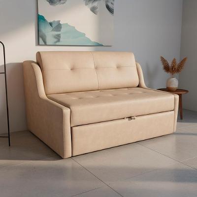 Sofá Cama Naomi 2 Lugares Retrátil 147cm Sintetico Bege Matrix