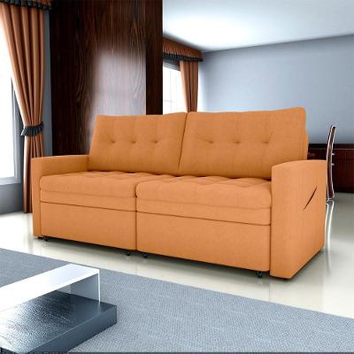Sofá Cama Nayla 3 Lugares Retrátil 220cm Mostarda Bouclê Matrix