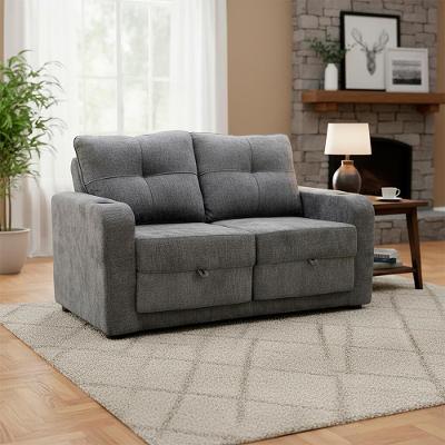 Sofá Cama Kiara Loft 2 Lugares Retrátil 147cm Loft Carbono Chumbo Matrix
