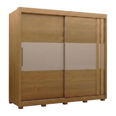 Guarda-Roupas Casal Imola 2 Portas de Correr 4 Gavetas MDF Madeirado-Mocca Luciane Móveis