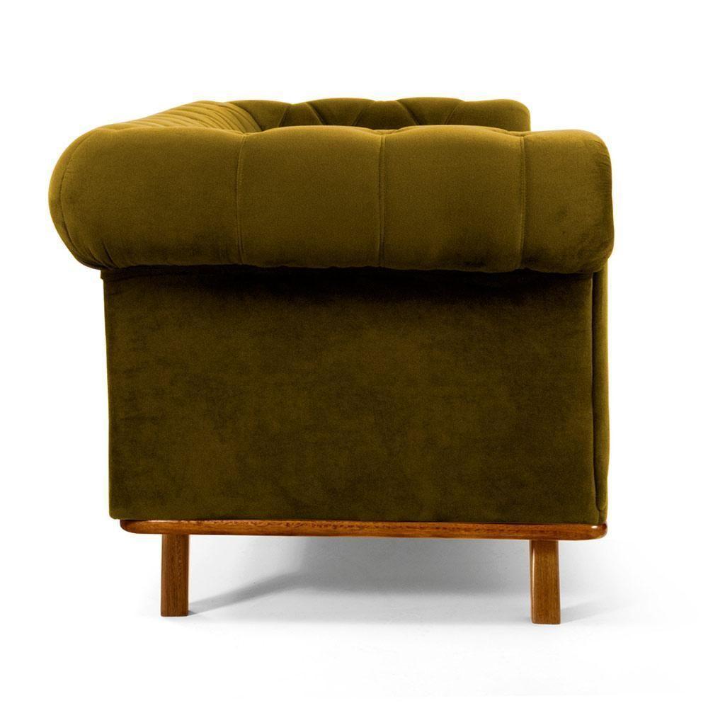 Sofá 4 Lugares Império 260 Cm Veludo Mostarda C-260 - 6