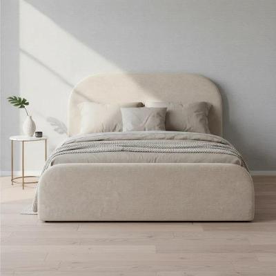 Cama Estofada King Exclusiva Luxo em MDF Eucalipto Linho Ocre Jasper Móveis