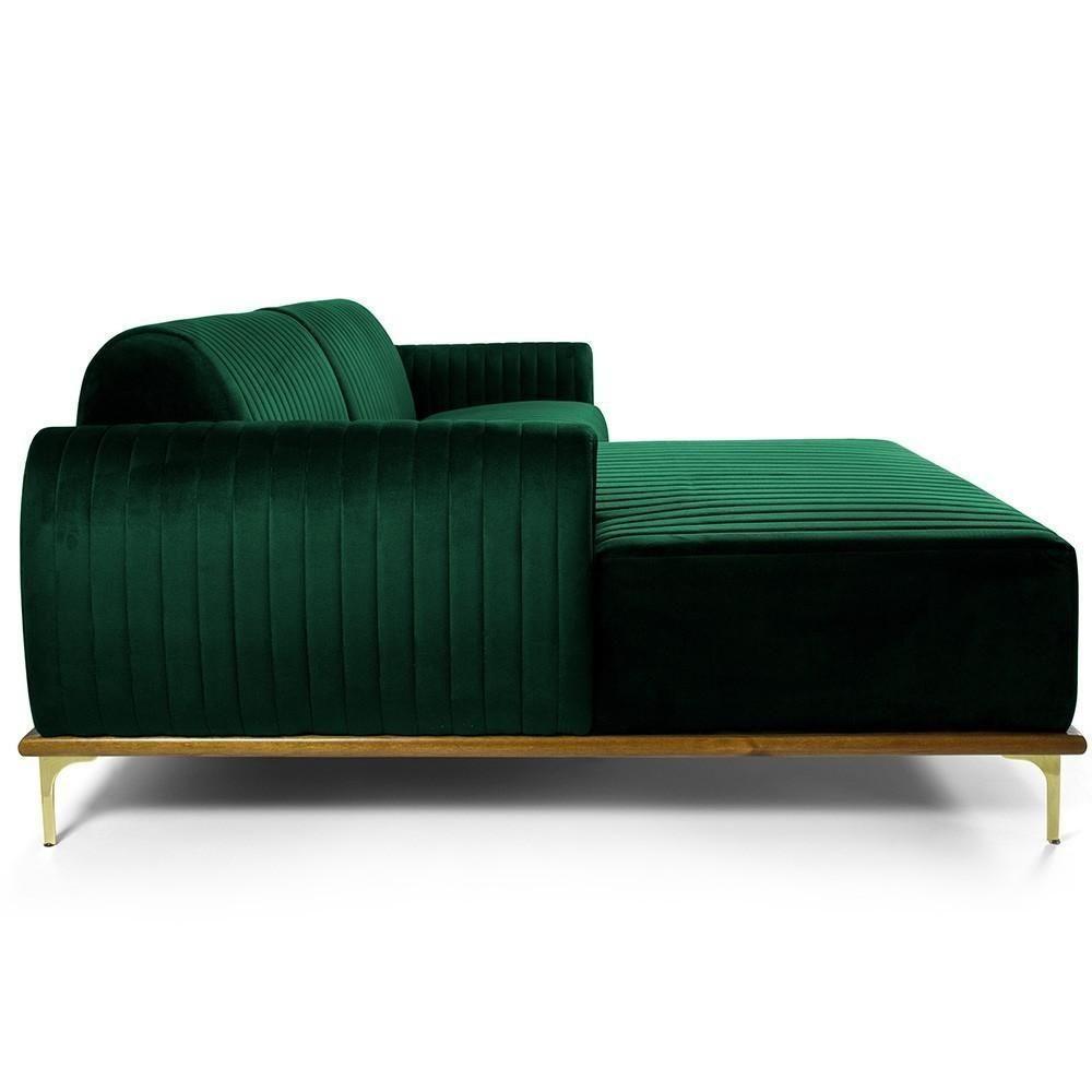 Sofá 4 Lugares Com Chaise Molino 265cm Verde Musgo C-303 - 2