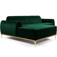 Sofá 4 Lugares Com Chaise Molino 265cm Verde Musgo C-303 - 1