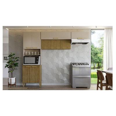 Kit Cozinha Ambiente Urbane 3 Peças Freijó Vanilla Ripado - Kits Paraná