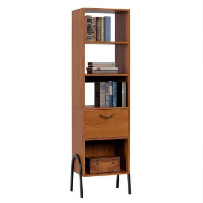 Armário Organizador Steel 1 Porta 2 Prateleiras MDP 45CM Amadeirado EJ Móveis