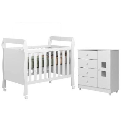 Berço Americano Soninho com Cômoda MDF Branco Tigus Móveis