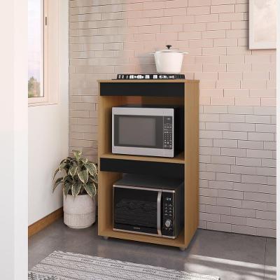Balcão Cooktop Adriana com 2 Portas 100% MDP 79CM Amêndoa AJL Móveis