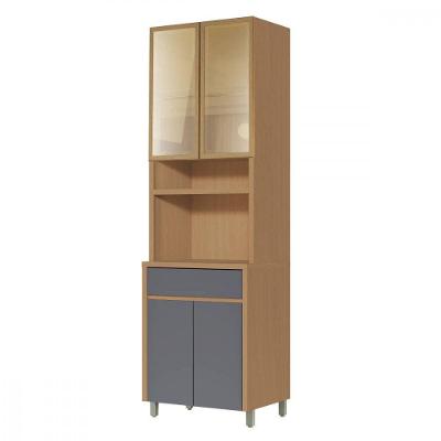 Paneleiro Condessa 4 Portas 1 Gaveta 100% MDF 70cm Carvalho-titânio Nesher Móveis