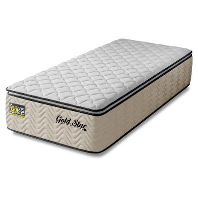 Colchão Solteiro Molas Ensacadas Gold Star D26 Pillow Top 88x188CM Bege Hellen