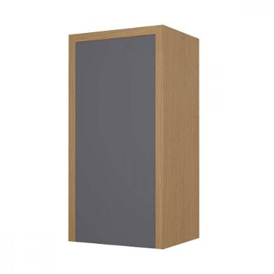Armário Aéreo Condessa 40cm 1 Porta MDF Titânio Carvalho Nesher Móveis