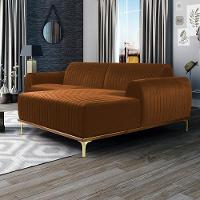 Sofá 4 Lugares Com Chaise Molino 265 Cm Veludo Telha C-262 - 6