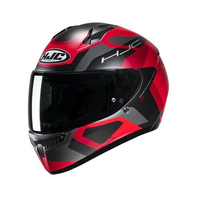 Capacete Integral C10 Tins Vermelho Cinza Preto com Tecnologia CAD e Ventilacao ACS HJC 58