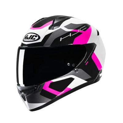 Capacete Integral C10 Tins Branco Cinza Preto Rosa com Ventilacao ACS e Tecnologia CAD HJC