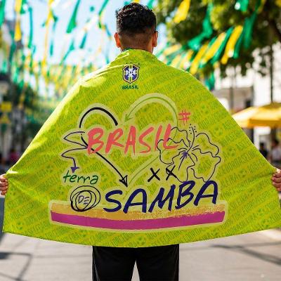 Capa Corpo Torcedor Body Flag Seleção Copa do Mundo com Tema Brasil Terra de Samba em Amarelo
