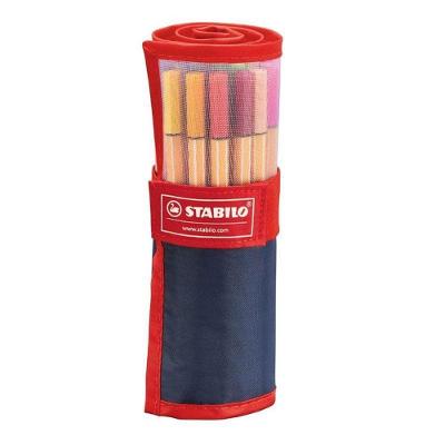 Caneta Fineliner Stabilo Point 88 Rollerset Ponta Fina Sintetica 0,4MM Kit 25 Cores Vivas