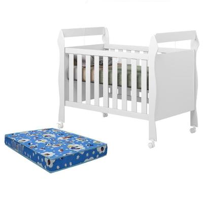 Berço Americano Soninho MDF Colchão Incluso Branco 80CM Tigus Móveis