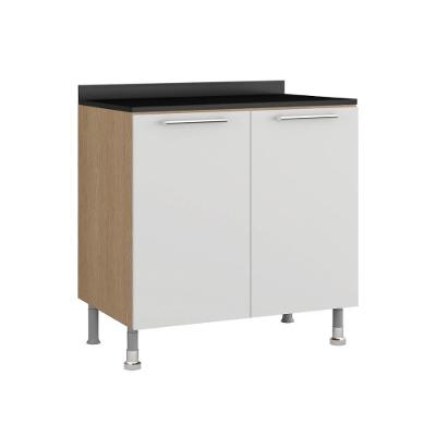 Balcão de Cozinha Ditália Aspen 2 Portas sem Gavetas MDP 50CM Carvalho Branco Ditália Móveis