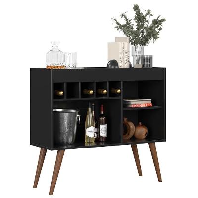 Aparador Buffet New Odin 2 Portas 1 Prateleira MDP 93CM Preto EJ Móveis