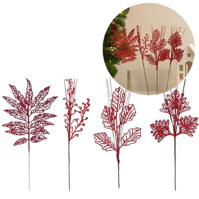 Galhos Natalinos Decorativos Magizi com Glitter Vinho Yangzi 4 Unidades