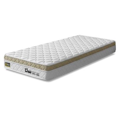 Colchão Solteiro Espuma Ortopédica D45 Euro Pillow 88x188x20CM Branco e Bege Hellen Estofados