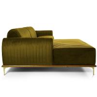 Sofá 3 Lugares Com Chaise Molino 230 Cm Mostarda C-260