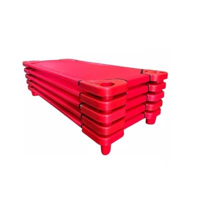 Caminha Infantil Kit 5 Empilhável com Grade Aço Vermelho 56CM