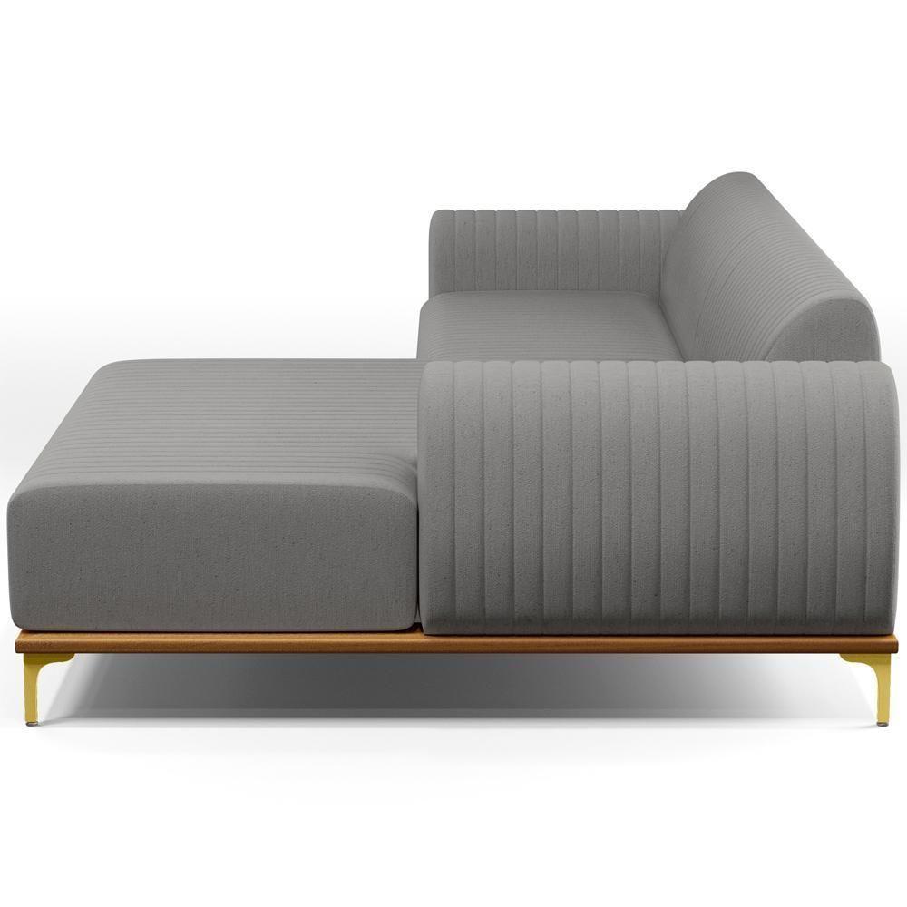 Sofá 4 Lugares Com Chaise Molino 255cm Cinza Escuro C-416 - 3