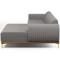 Sofá 4 Lugares Com Chaise Molino 255cm Cinza Escuro C-416 - 3