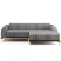 Sofá 4 Lugares Com Chaise Molino 255cm Cinza Escuro C-416 - 6