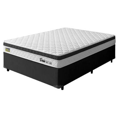 Cama Box Casal Onix Euro Pillow Espuma Ortopédica Tecido Jacquard Branco Hellen