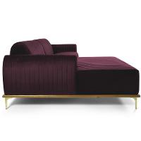 Sofá 4 Lugares Com Chaise Molino 255cm Roxo Grape C-292