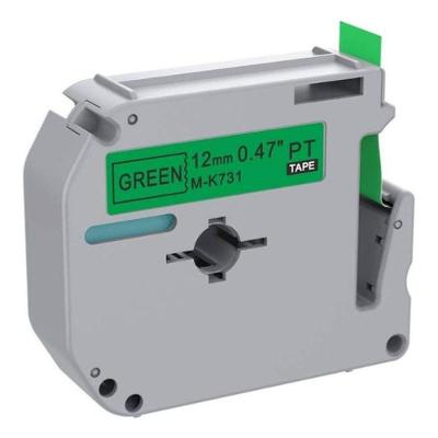 Fita para Rotulador Eletrônico MK731 Fundo Verde e Letra Preta 12MMx8M Masterprint