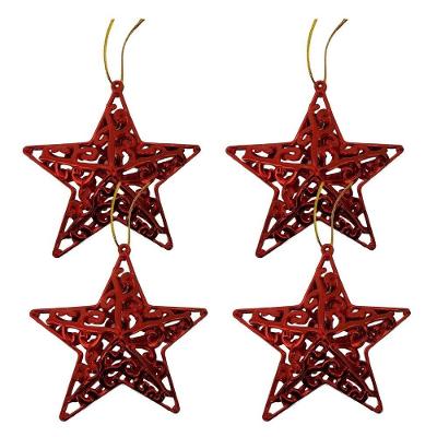 Estrela de Natal Magizi Tridimensional Arabesco Vermelha Brilho Yangzi 4UN