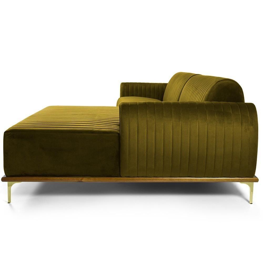 Sofá 4 Lugares Com Chaise Molino 265 Cm Mostarda C-260 - 2