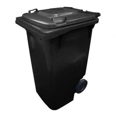 Contentor Plástico C120P 120L Polipropileno Abertura Manual com Rodas Preto JSN