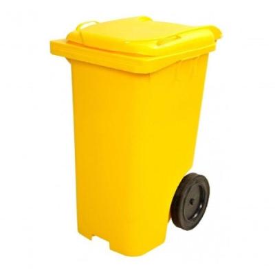 Conteiner Lixeira Plastica C120p 120L Plástico com Rodas Preto JSN