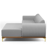 Sofá 4 Lugares Com Chaise De Estar Molino 265cm Cinza D-315 - 3