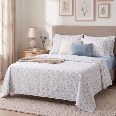 Jogo de Cama Queen Toque de Seda Primavera 4 Peças Poliéster Branco Jolitex