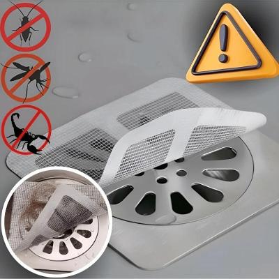Kit 10 Filtro de Ralo Autoadesivo Anti Insetos Não Tecido para Pia Banheiro e Área de Serviço