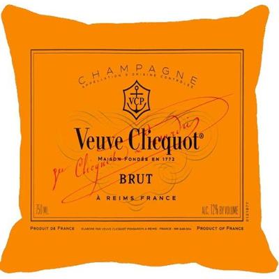 Almofada Veuve Champanhe com Zíper Lavável Laranja Shoppingnet 40X40CM