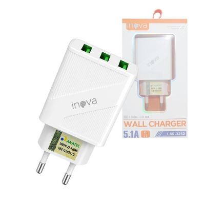 Carregador de Parede USB Inova CAR-3250 5.1A Bivolt Branco 1 Unidade