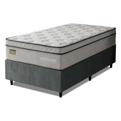 Cama Box com Colchão Solteiro Minotauro Ortopédico D33 Tecido Jacquard Branco Hellen Estofados