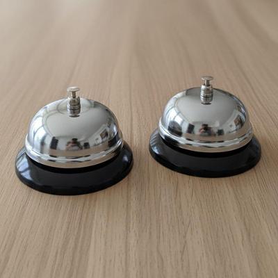 Campainha de Mesa Sino de Mesa Sinalização em Metal Inox Prateado para Recepcionista Prata Imperial