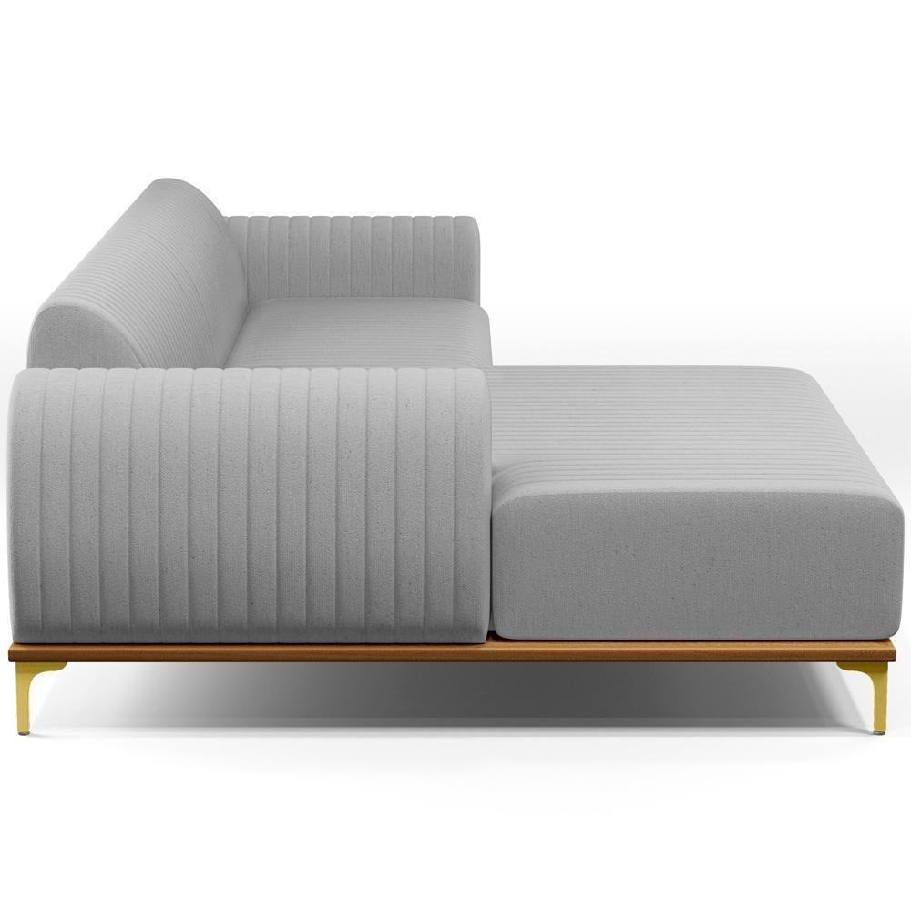 Sofá 3 Lugares Com Chaise Esquerdo 230cm Cinza - 10