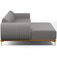 Sofá 4 Lugares Com Chaise Esquerdo 255cm Cinza Escuro - 3